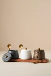 Anthropologie Marble Condiment Set With Spoons