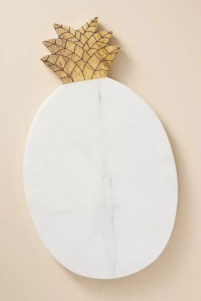 Anthropologie Marble Pineapple Cheese Board In White