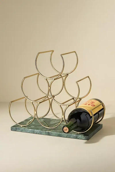 Anthropologie Marble Wine Rack In Gold