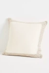 Anthropologie Margeux Crochet Velvet Cushion In White