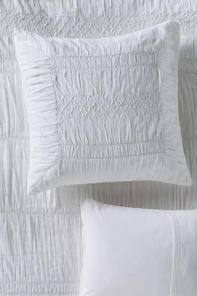 Anthropologie Mariella Cotton Pintuck Euro Sham In White