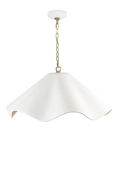 Anthropologie Marisol Ruffle Metal Large Pendant Light In White