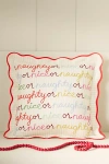 Anthropologie Marlise Embroidered Cotton Holiday Pillow In White