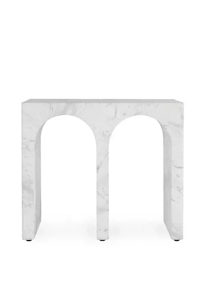 Anthropologie Marmo Outdoor Concrete End Table In White