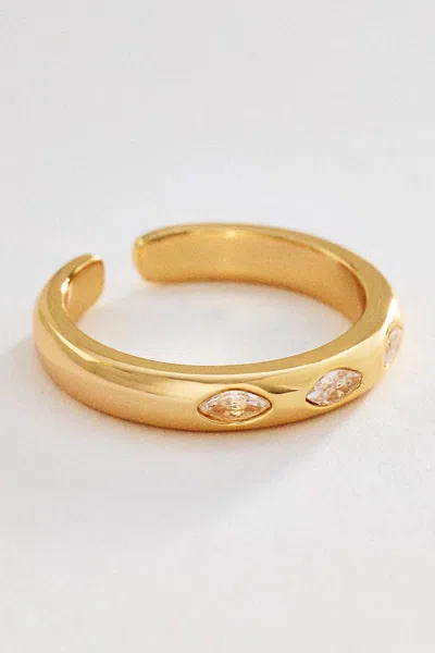 Anthropologie Marquise-cut Crystal Ring In Gold