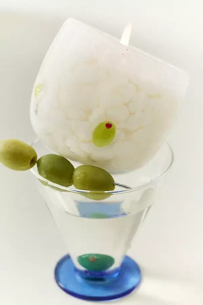 Anthropologie Martini Spring Icon Gourmand Dirty Martini Glass Candle In Multi