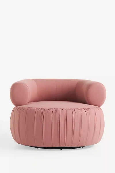 Anthropologie Martinique Swivel Chair In Pink