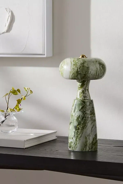 Anthropologie Marzela Washed Marble Sculptural Rechargeable Table Lamp In Multi