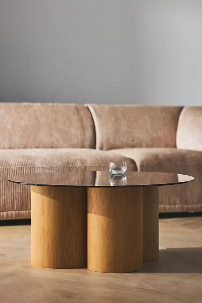 Anthropologie Matcha Glass-top Round Coffee Table