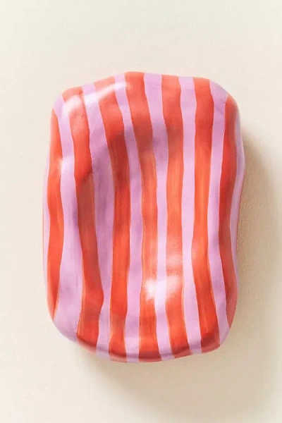 Anthropologie Maya Eline Leroy Striped Ceramic Trinket Dish In Red