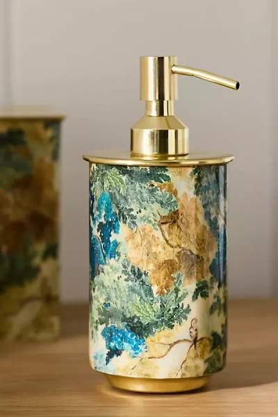 Anthropologie Mckay Patterned Metal Soap Pump In Multi