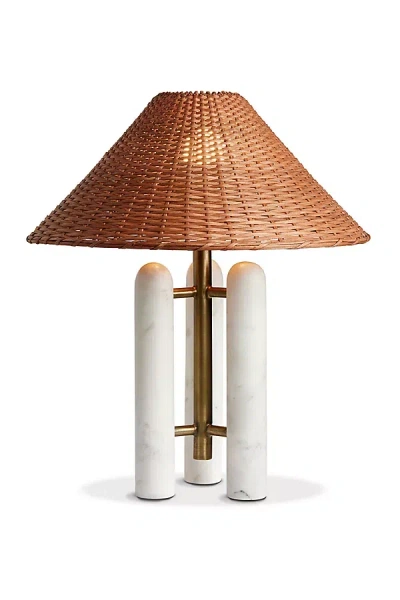 Anthropologie Medici Marble Table Lamp In Brown
