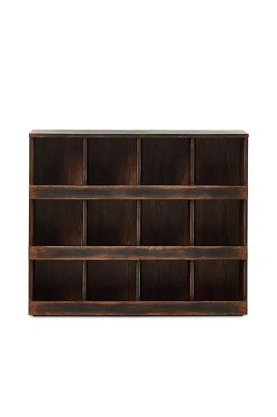 Anthropologie Mercantile 12-cubby Pine Shop Store Cabinet In Brown