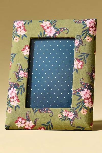 Anthropologie Merceda Fabric Wrapped Photo Frame In Multi