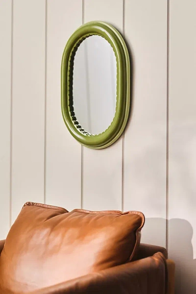 Anthropologie Merritt Green Scalloped Oval Petite Gallery Wall Mirror