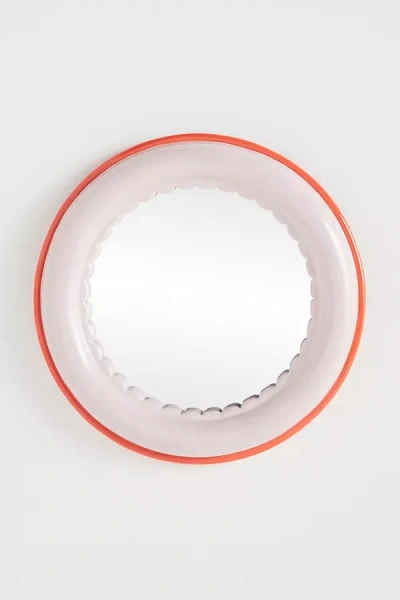 Anthropologie Merritt Pink Scalloped Round Petite Gallery Wall Mirror