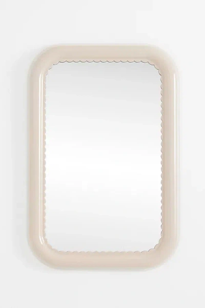 Anthropologie Merritt Scalloped Bath Portrait Wall Mirror In Neutral