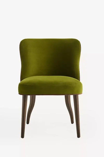 Anthropologie Meryl Performance Velvet Dining Chair In Green