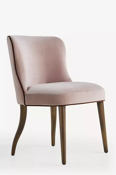 Anthropologie Meryl Valencia Velvet Dining Chair In Pink