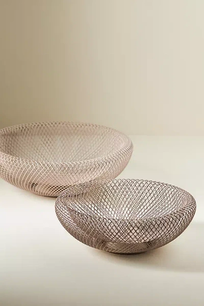 Anthropologie Mesh Bowls, Set Of 2 In Pink
