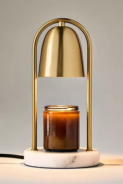 Anthropologie Metal Arch Candle Warmer Lamp In Gold