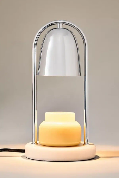 Anthropologie Metal Arch Candle Warmer Lamp In Silver