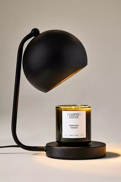 Anthropologie Metal Dome Candle Warmer Lamp In Black