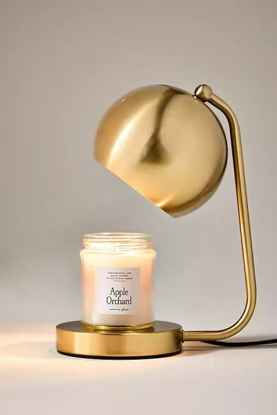 Anthropologie Metal Dome Candle Warmer Lamp In Gold