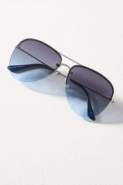 Anthropologie Metal Ombre Aviator Sunglasses In Gray
