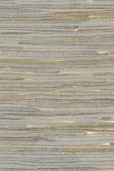 Anthropologie Metallic Silver Java Grasscloth Wallpaper In Multi