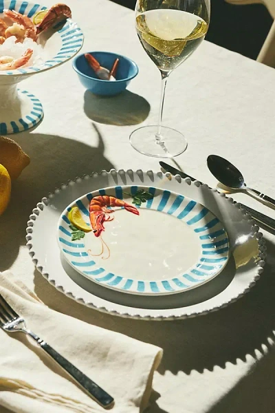 Anthropologie Micola Seafood Dessert Plate In Blue