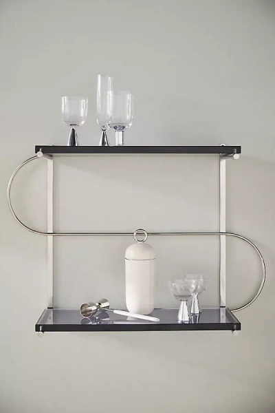 Anthropologie Milana Chrome And Acrylic Bar Shelf In Grey