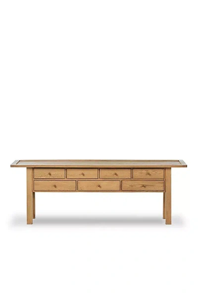 Anthropologie Millbrook Heritage Oak Seven-drawer Console Table In Brown