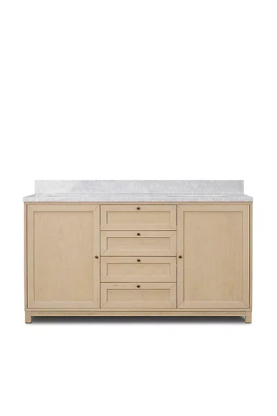 Anthropologie Millie Marble-top Double Bathroom Vanity In Neutral