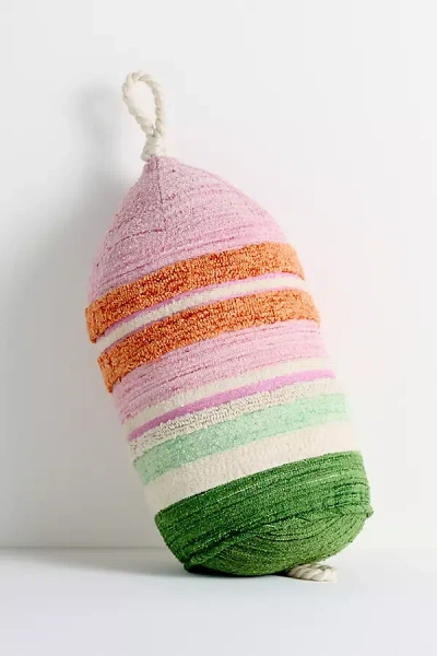 Anthropologie Millie Outdoor Woven Shaped Pillow In Multi