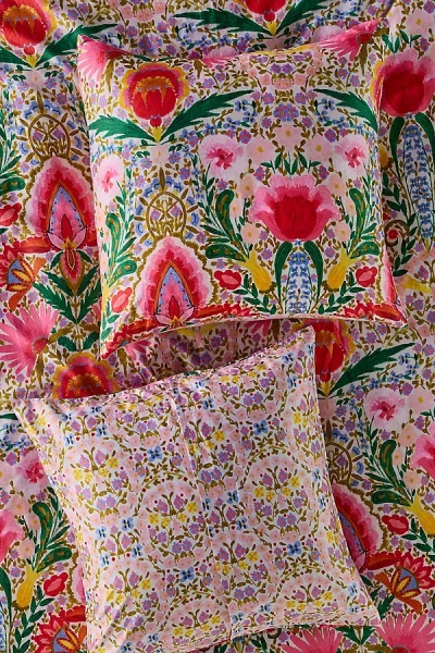 Anthropologie Mindthegap Cotton Sateen Printed Euro Sham In Pink