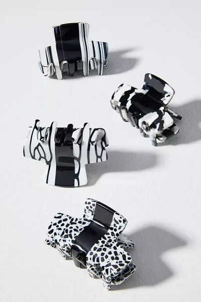 Anthropologie Mini Claw Clips, Set Of 4 In Black