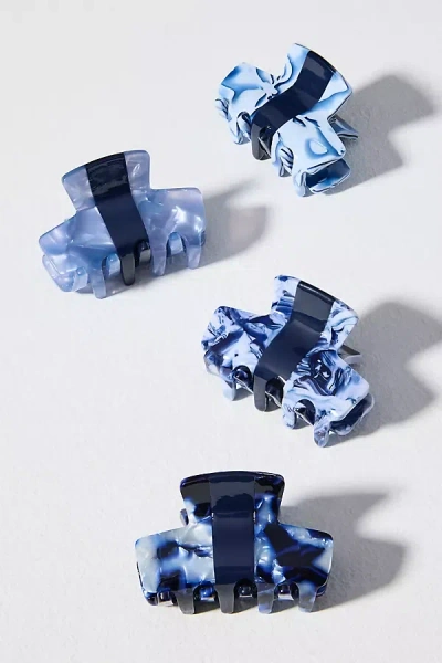Anthropologie Mini Claw Clips, Set Of 4 In Blue