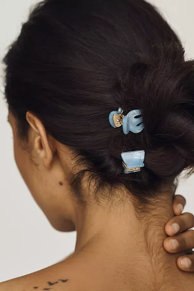 Anthropologie Mini Claw Clips, Set Of 6 In Blue