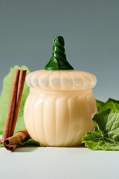 Anthropologie Mini Pumpkin Sweet Vanilla Figural Glass Candle