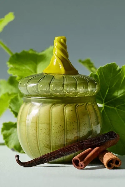 Anthropologie Mini Pumpkin Sweet Vanilla Figural Glass Candle