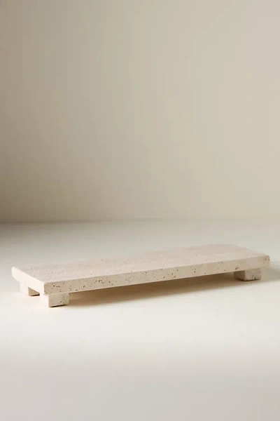 Anthropologie Mini Travertine Cheeseboard In Neutral