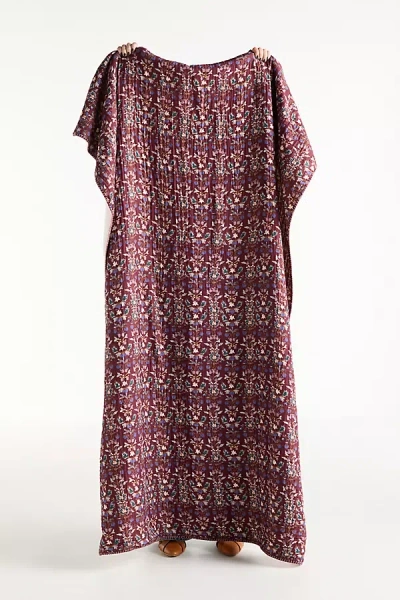 Anthropologie Mira Cotton Sherpa Floral Printed Throw Blanket