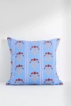 Anthropologie Mira Cotton Woven Printed Floral Pillow In Blue