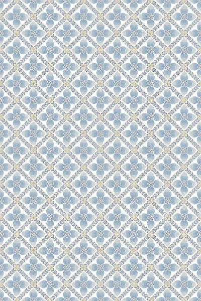 Anthropologie Mirth Studio Mimi Quilted Floral Peel-and-stick Wallpaper In Blue