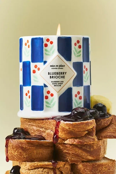 Anthropologie Mise En Place Gourmand Blueberry Brioche Ceramic Candle In Multi