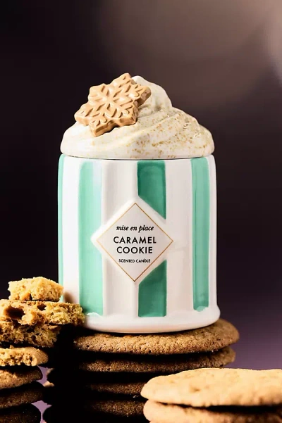 Anthropologie Mise En Place Gourmand Caramel Cookie Ceramic Candle In Multi