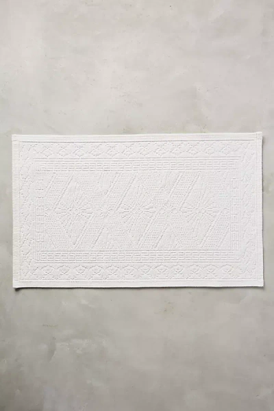 Anthropologie Misona Stonewashed Cotton Bath Mat In White