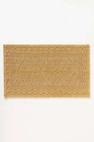 Anthropologie Misona Stonewashed Cotton Bath Mat In Brown