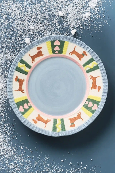 Anthropologie Mitten Stoneware Dessert Plate In Blue